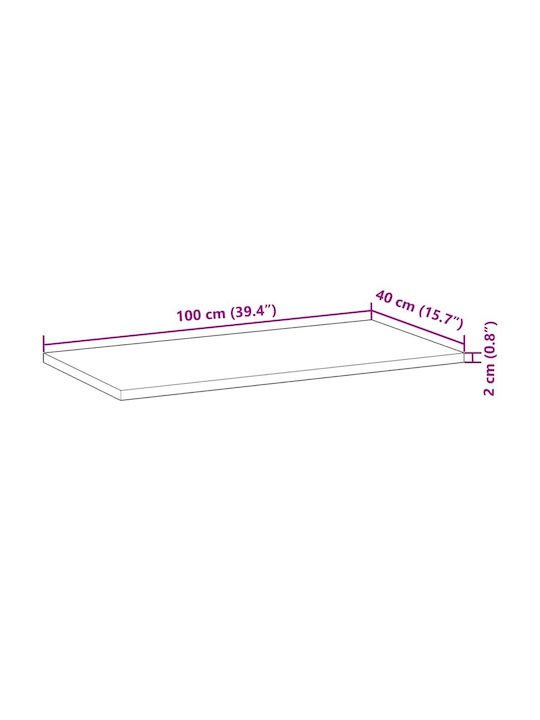 vidaXL Raft De Bibliotecă Rectangular Din Lemn Masiv Maro 100x40x2cm 3279560 2 Bucăți