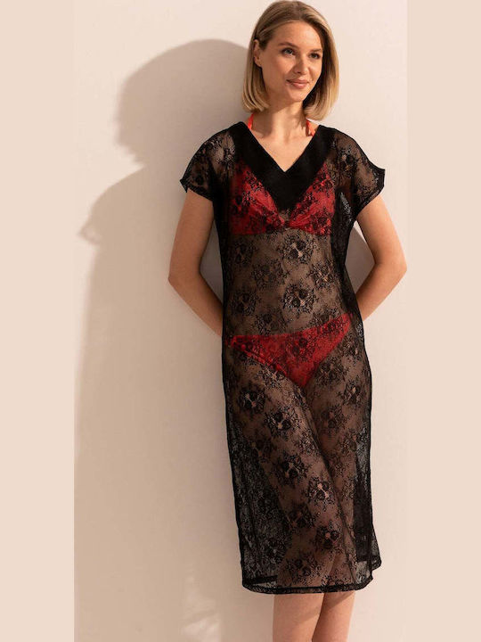Sofiaman Damenbademode Kurzes Kleid Schwarz