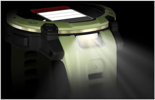 Garmin Instinct 3 AMOLED Aluminium 50mm Αδιάβροχο Smartwatch με Παλμογράφο (Fern Green with Fern Green Band)