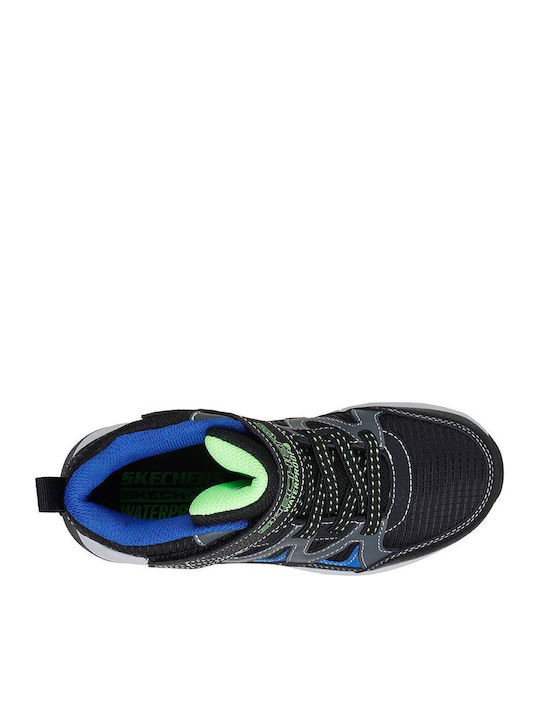 Kids Sneakers High With Hoop & Loop Closure Black