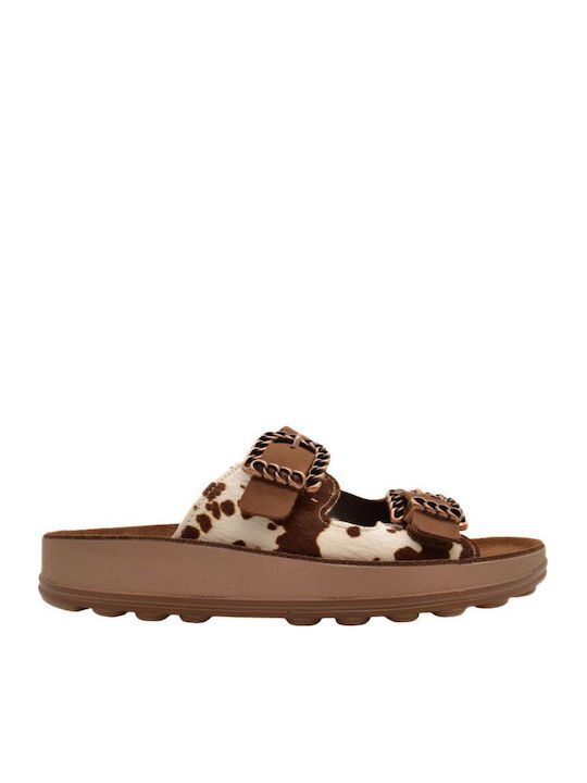 Leather Women's Anatomic Sandals Flatforms Brown
