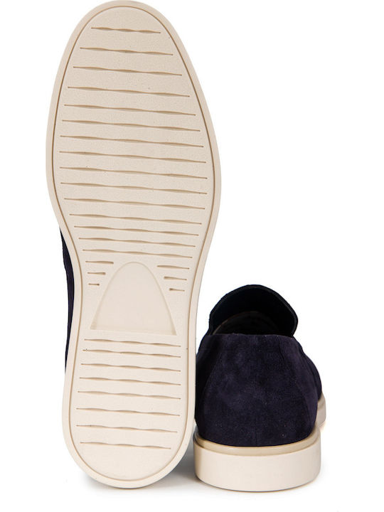 Δερμάτινα Ανδρικά Loafers σε Μπλε Χρώμα