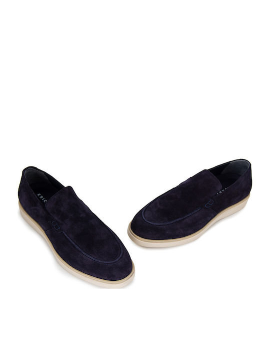 Δερμάτινα Ανδρικά Loafers σε Μπλε Χρώμα