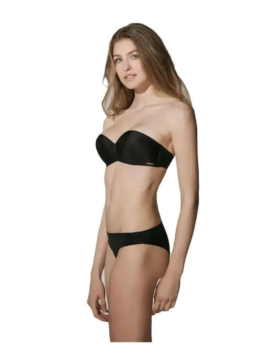 Basic Miracle Push Up Strapless Bra Underwire Black
