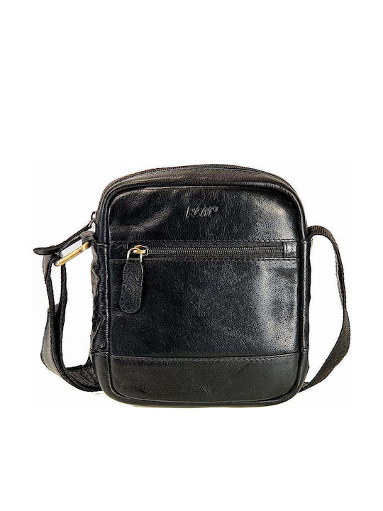Leather Men's Shoulder / Crossbody Bag Black