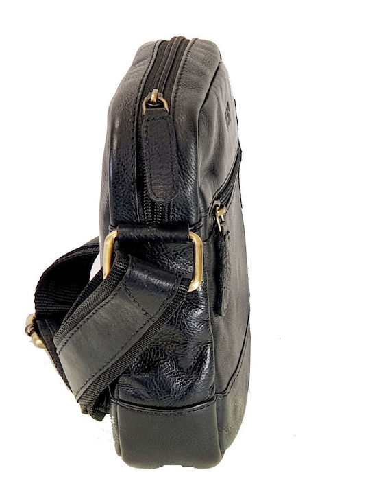 Leather Men's Shoulder / Crossbody Bag Black
