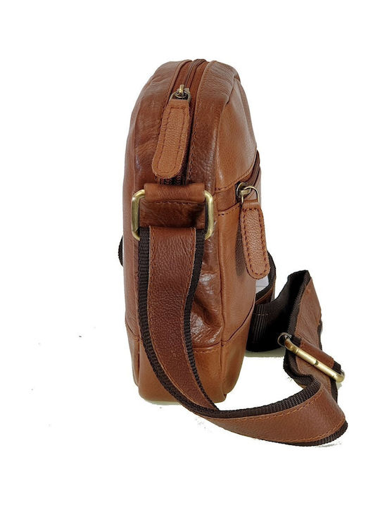 Geantă Bărbătească Din Piele De Umăr / Tip Crossbody Tabac Maro