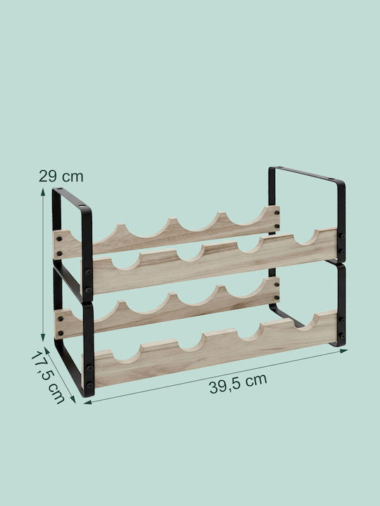 Relaxdays Suport De Sticle Metalic Negru De Podea 29x39.5x17.5cm