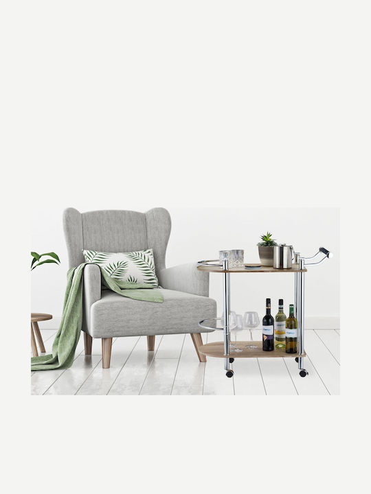 Relaxdays Cavă de Băuturi cu Picioare cu Roți Maro 76x39x82cm