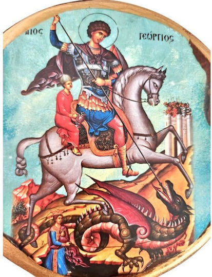 Wooden Saint Icon St George St2 17cm