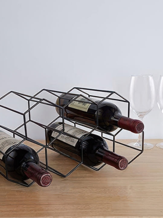 Resteq Weinregal Metallisch Schwarz