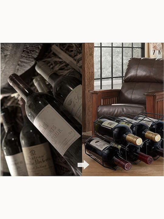 Resteq Weinregal Metallisch Schwarz