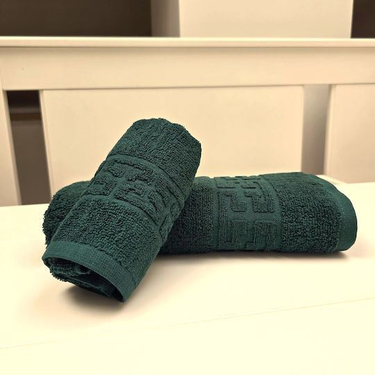 Kotonia Home Set of Bath Towels 3 pcs Greek Fir Green Weight 500gr/m²