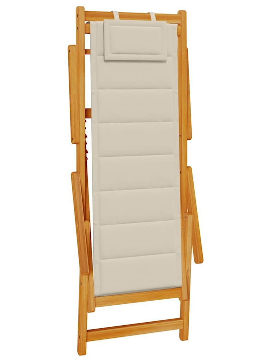 Wooden Deckchair With Arms Tabac Brown 61.5x110x96cm
