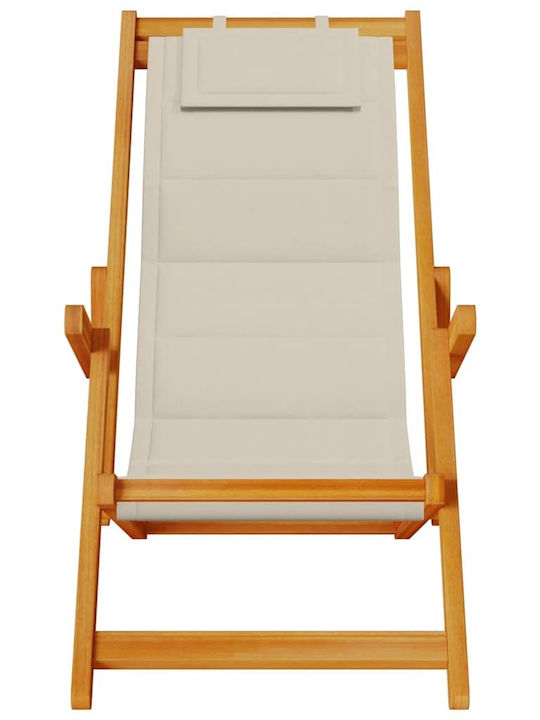 Wooden Deckchair With Arms Tabac Brown 61.5x110x96cm