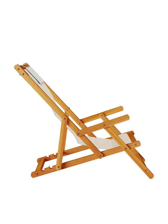 Wooden Deckchair With Arms Tabac Brown 61.5x110x96cm