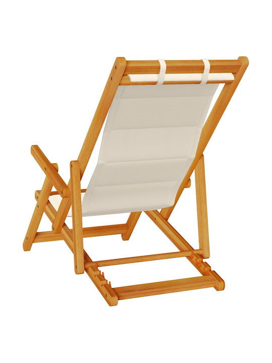 Wooden Deckchair With Arms Tabac Brown 61.5x110x96cm