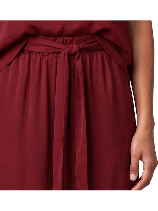 Damen Zip-Culottes mit Gummiband in entspannter Passform Burgundisch