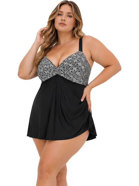 Tankini Swimsuit With Light Padding Black