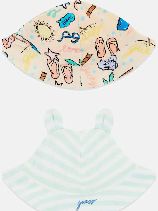 Guess Kids' Bucket Fabric Beige Hat