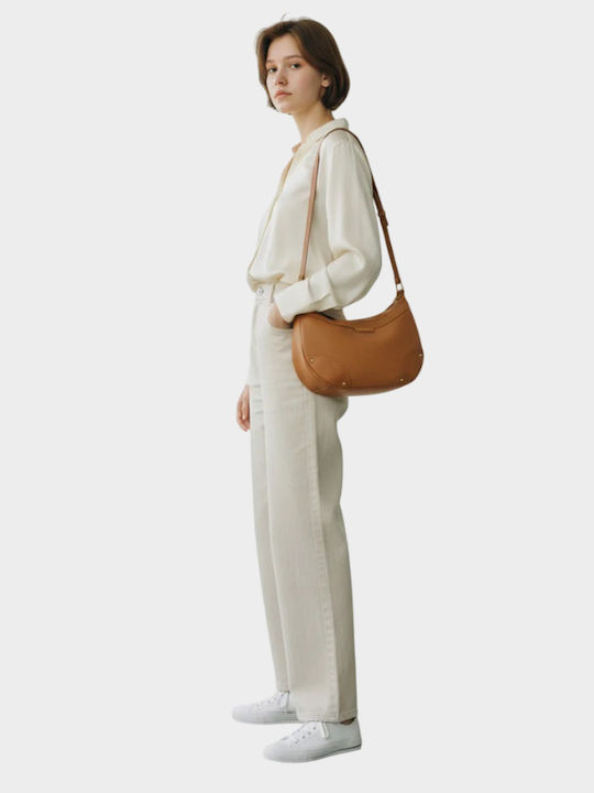 Leder Damen Schultertasche Braun