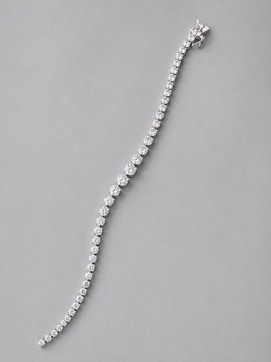 Women's Gold Plated Silver Bracelet with Zircon 19cm