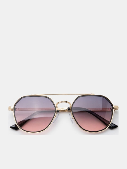 Luigi Pink Sunglasses With Metallic Frame Luigi Pink Sunglasses With Metallic Frame