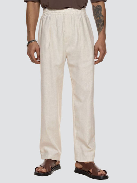 Trousers in Loose Fit Ecru