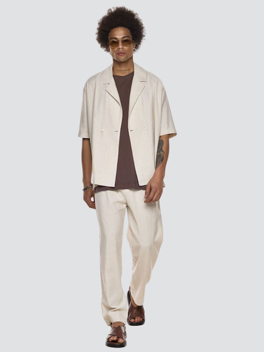 Trousers in Loose Fit Ecru