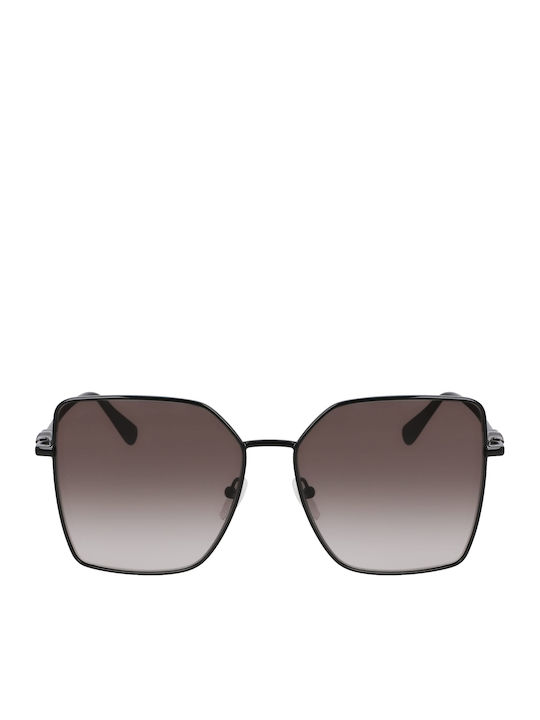Longchamp Women's Sunglasses with Black Metallic Frame and Black Lens LO173S 150
