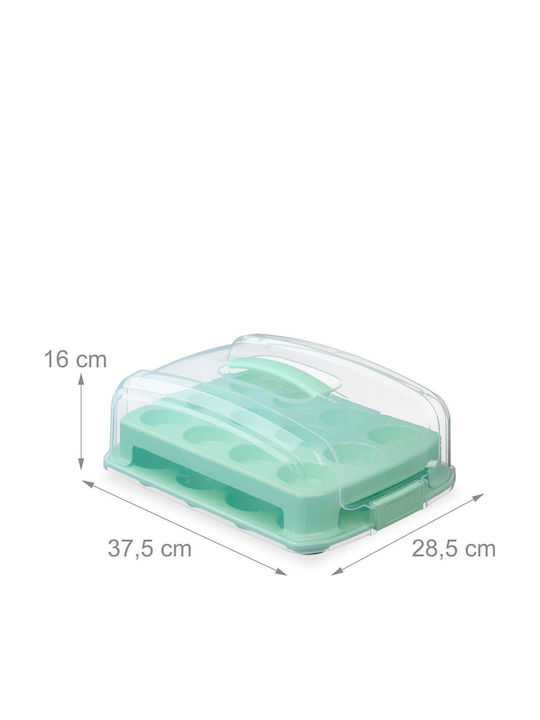 Relaxdays Tavă Pentru Prăjituri Din Plastic Cu Capac Transparent 16x28,5x37,5 Cm