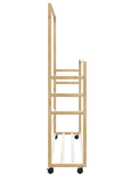 vidaXL Teleskopischer Boden Kleiderständer aus Bambus Braune 90x35x155cm