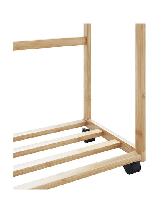 vidaXL Teleskopischer Boden Kleiderständer aus Bambus Braune 90x35x155cm