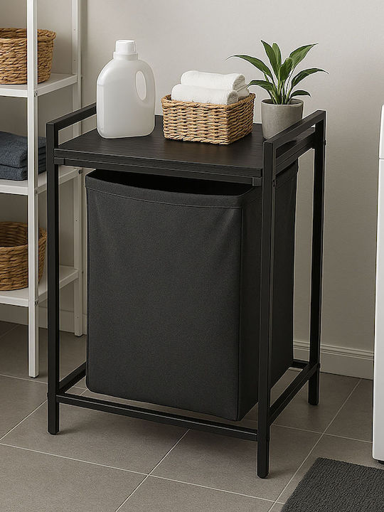 Relaxdays Coș de Rufe Metalic 72x33x50cm Negru