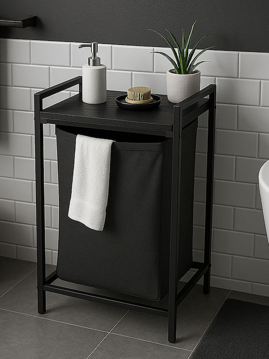 Relaxdays Coș de Rufe Metalic 72x33x50cm Negru