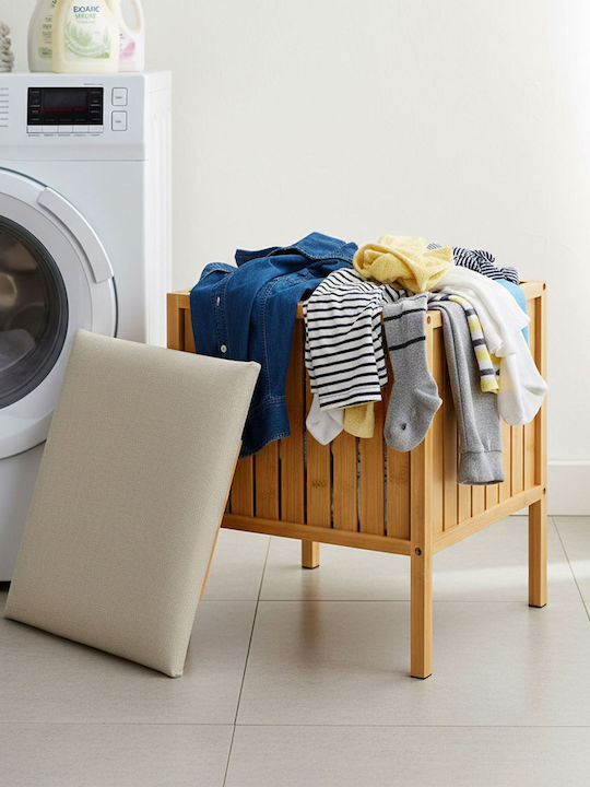 Relaxdays Laundry Basket Wooden 52l 52x39x39cm Brown