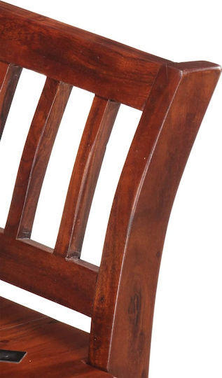 Dining Bench With Wooden Brown Surface 111x37x60cm