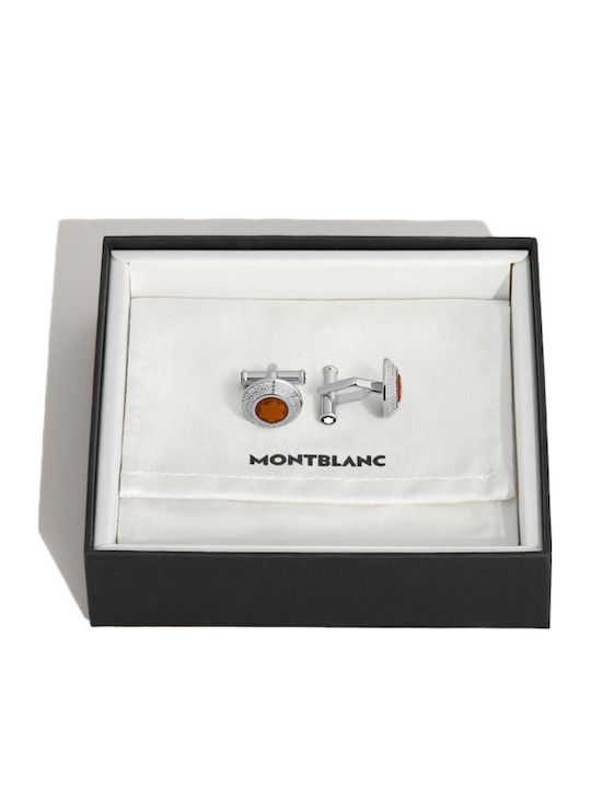 MontBlanc Cufflinks in Orange Colour Steel