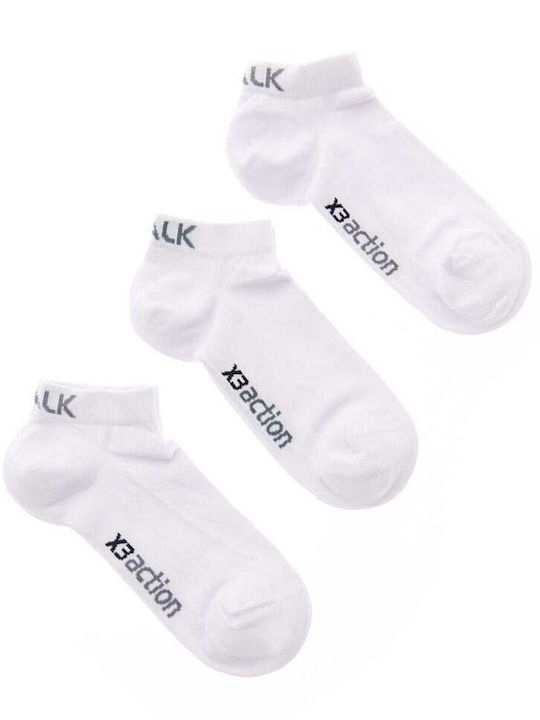 Walk Men's Monochrome White Socks 3Pack