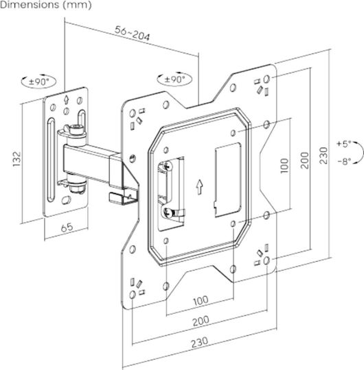 Brateck Brateck Wandmontage TV-Halterung Bis 43 Zoll Und 30kg Schwarz