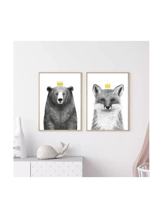 Παιδικό Κάδρο Queen Bear 40x50εκ.