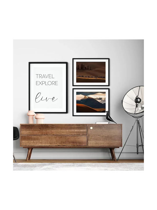 Poster Mountain Pst25134 40cm X 50cm Premium Black Wooden Frame