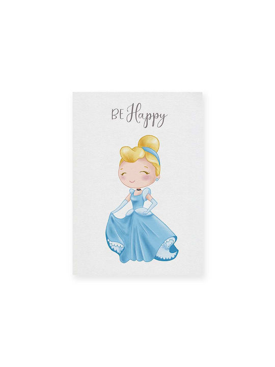 Kids Framed Cinderella Wall Art With Black Wooden Frame 40x50cm