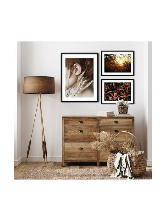Poster Golden Sunlight Pst25121 40cm X 50cm Premium Μαύρο Ξύλινο Κάδρο
