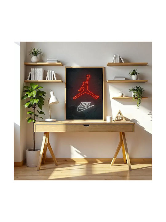 Poster Air Jordan Sneakers Snk090 40cm X 50cm Premium Μαύρο Ξύλινο Κάδρο