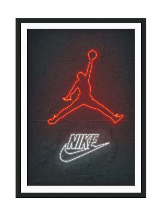 Poster Air Jordan Sneakers Snk090 40cm X 50cm Premium Μαύρο Ξύλινο Κάδρο