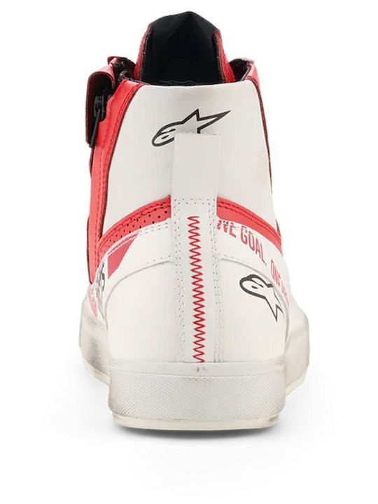 Alpinestars Stated Flair Bocanci Moto Bărbați Din Piele White Bright Red