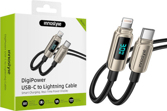 Innostyle USB-C Мъжки към Lightning Кабел 30W Златист 1м DP-CL301TG