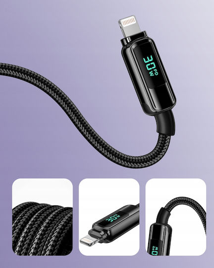 Innostyle USB-C to Lightning Cable 30W Μαύρο 1m DP-CL301BLK