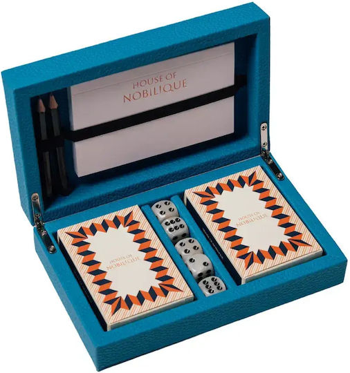 Premium Playing Cards House Nobilique Natural Leather Box Blue
